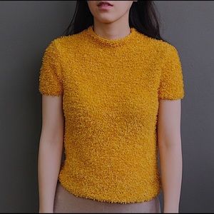 Zara fuzzy yellow summer top